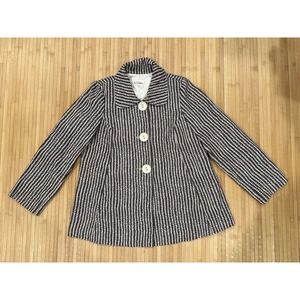 3 Three Sisters Swing Jacket Coat Cotton Blend Pockets Gray Beige Women’s Size M